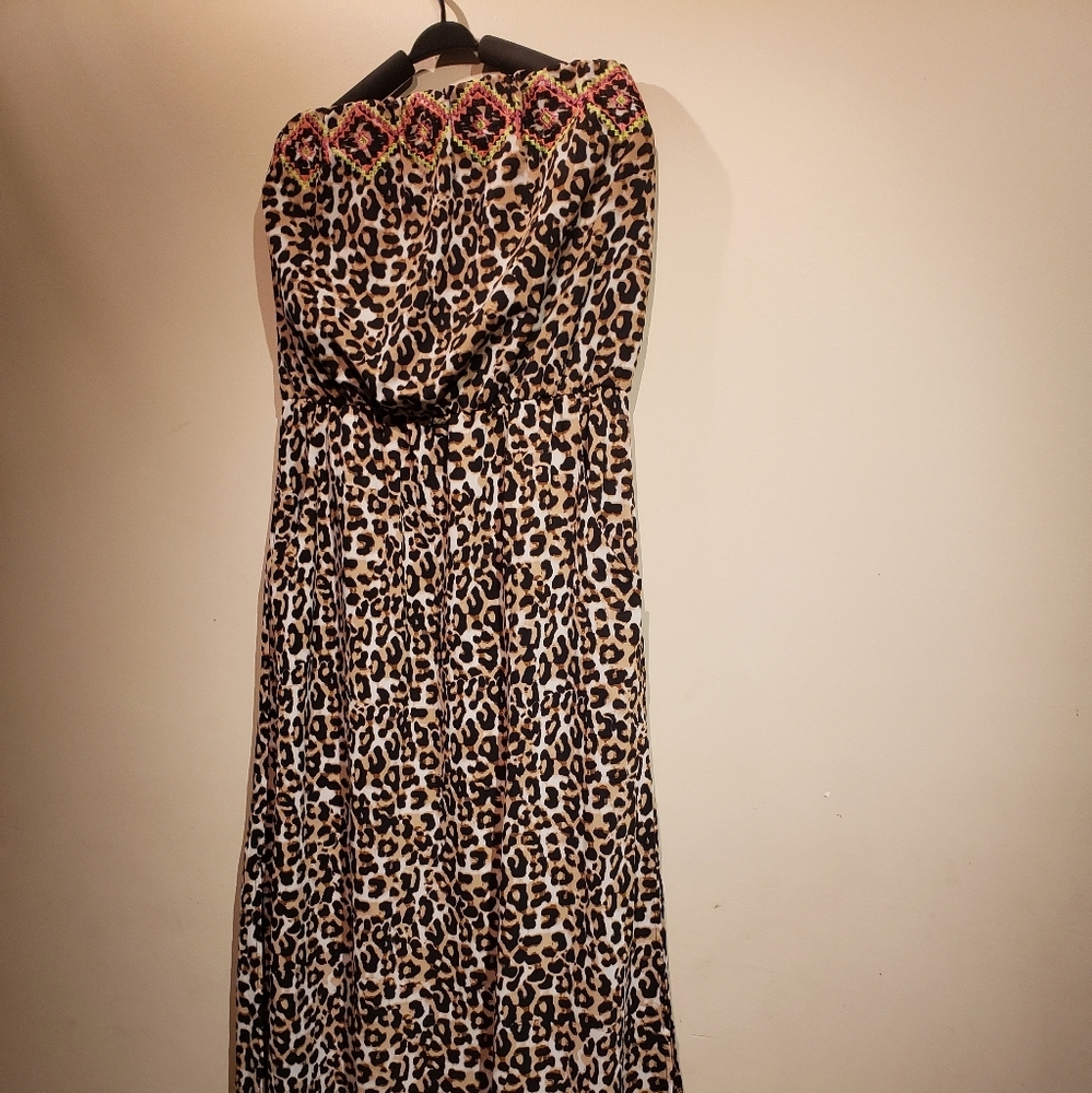 Xhilaration Black and Brown Cowl Neck Maxi Sundress